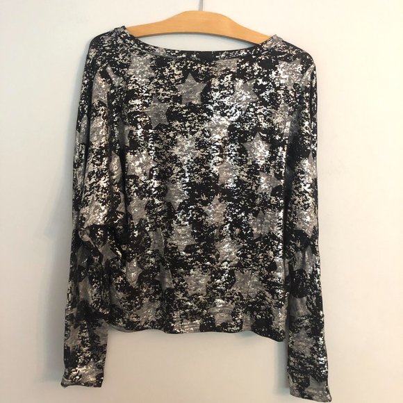 Foil Star-Print Cropped Pullover Sweater - Picture 6 of 11